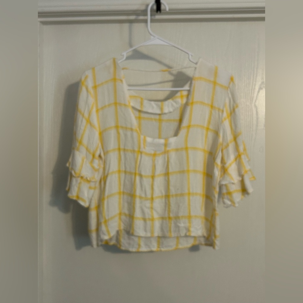 Forever 21 | Yellow Checkered Blouse | Size Medium